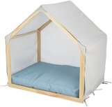 Trixie Hondenmand Tent Lias Hout Zand / Blauw 88X61X89 CM Trixie Hondenmand Tent Lias Hout Zand / Blauw 88X61X89 CM