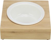 Trixie Voerbak / Waterbak Met Houder Keramiek / Bamboe 15X15X5 CM 250 ML Trixie Voerbak / Waterbak Met Houder Keramiek / Bamboe 15X15X5 CM 250 ML