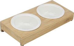 Trixie Voerbak Waterbak-Set Keramiek / Bamboe 30X14X5 CM 2X250 ML Trixie Voerbak Waterbak-Set Keramiek / Bamboe 30X14X5 CM 2X250 ML